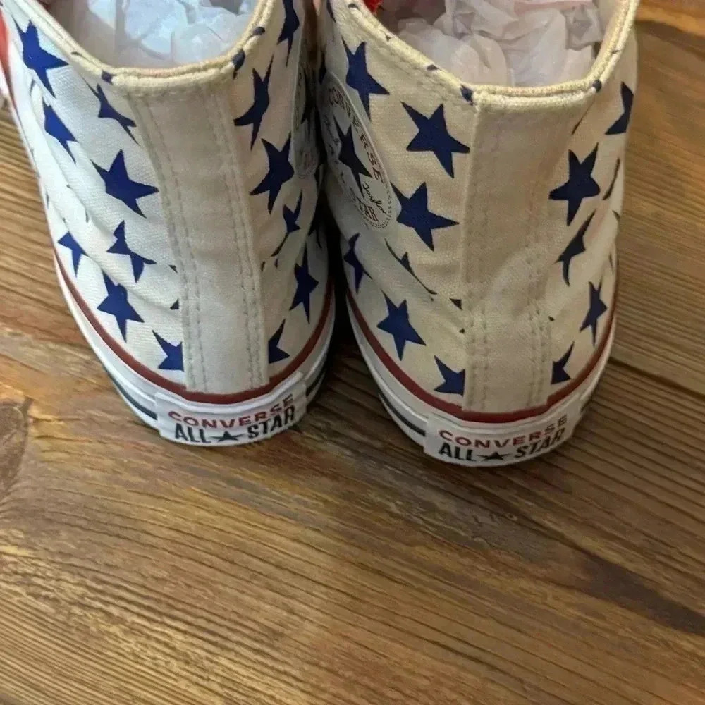 Converse Youth Kid’s Unisex American Flag High Top Sneakers - Size 4 like new - Picture 4 of 16